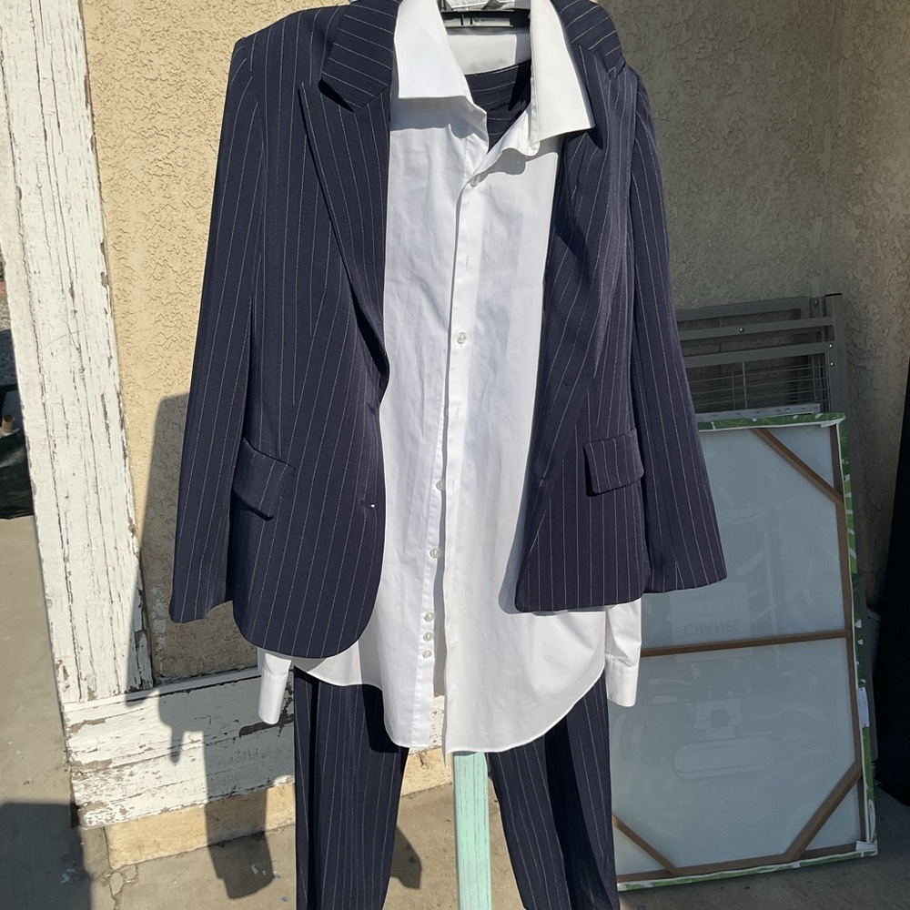 Classic Navy Pinstripe Men's Suit
